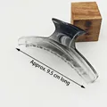 Large elegant grey gradient transparent hair claw clip with 9.5cm length marker - 9.5cm Round One-Line Claw Style / Gradient