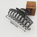 Elegant translucent smoky grey large hair claw clip for women's thick hair styling accessory - 9cm Dragon Bone Style / Gradient