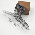 Elegant large grey translucent resin hair claw clip with a 13cm length dimension mark - 13cm Ribbon Style / Gradient