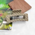 Beige rectangular hair claw clip featuring a matte quilted diamond pattern design for women - 8.5cm Rhombus Square Style / Matte Light Coffee