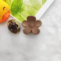Elegant matte brown five-petal flower hair claw clip for stylish daily hair styling - 4cm Small Flower Style / Matte Medium Coffee