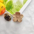Minimalist matte flower hair claw clip in a warm beige finish for daily hair styling - 4.5cm Small Flower Style / Khaki