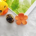Small cute orange matte flower shaped hair claw clip for women fashion hair styling - 4cm Small Flower Style / Matte Orange