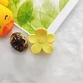 Cute yellow flower hair claw clip with a matte finish for daily hair styling. - 4cm Small Flower Style / Matte Yellow