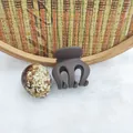 Matte brown small hair claw clip with secure cross-teeth design for daily hair styling - 3.5cm Ponytail Claw Style / Matte Dark Coffee