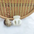 Elegant matte cream white mini hair claw clip for stylish back of head hair accessories - 3.5cm Ponytail Claw Style / Matte Cream