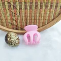 Mini pink matte hair claw clip for girls, durable small shark hair accessory clips - 3.5cm Ponytail Claw Style / Matte Pink