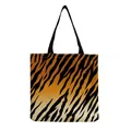 Stylish large capacity canvas tote bag with bold orange and black tiger stripe pattern for women - Orange and Black Tiger Eye Pattern (hm2692)