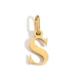 Elegante ciondolo con lettera iniziale S in acciaio inossidabile dorato per gioielli - Lettera S
