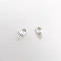 Primer plano de dos cierres de langosta plateados para accesorios de joyería DIY - 6*10mm / Color Plata de Ley