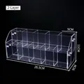 Transparent 2-tier acrylic pen display stand desk organizer for stationery and brushes - 2 Layers 10 Slots (Includes Installation Screwdriver)