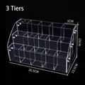 3-tier transparent acrylic pen display stand and desktop stationery organizer - 3 Layers 15 Slots (Includes Installation Screwdriver)