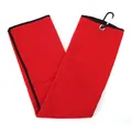 Rotes Mikrofaser-Golfhandtuch mit Waffelstruktur, Metallöse und schwarzem Karabiner - Rot / 30*50cm (1 Öse)