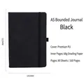 Professional black A5 strap notebook featuring a premium PU cover and 160 pages - A5 / Black