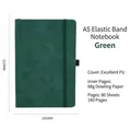A5 green strap notebook with premium PU cover, 80 sheets 160 pages Dowling paper - A5 / Green