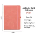Rosa A5-Notizbuch mit elastischem Band, hochwertigem PU-Leder-Einband und 160 Seiten - A5 / Rosa
