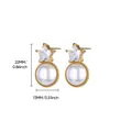 Prachtige vergulde ster en parel oorknopjes voor dames, afmetingen zijn 22x13mm - Ster Zirkonia Kunstmatige Parel Stijl (E5645G)