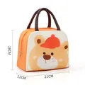 Bolsa de almuerzo aislada para escuela y oficina, diseño oso lindo, tamaño 21x11x18cm - Naranja Oso