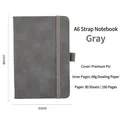 Professionelles graues A6-Notizbuch aus PU-Leder mit Gummibandverschluss und 160 Seiten - A6 / Grau