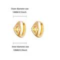 Mini orecchini a cerchio da 14 mm placcati in oro con zirconi, schema dimensioni - Stile Cerchio Pavé (E5735G)