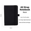 Professionelles schwarzes A6-Notizbuch mit Gummiband und hochwertigem PU-Lederbezug - A6 / Schwarz