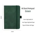 Premium dunkelgrünes A6 Notizbuch mit Gummiband, PU-Leder-Einband und 160 Seiten - A6 / Grün