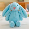 Soft light blue plush bunny toy with long floppy ears, cute pink nose, and bead eyes - 28cm / Blue Rabbit