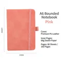 Rosa A6 Notizbuch aus PU-Leder mit Gummiband und 80 Blatt hochwertigem Papier. - A6 / Rosa