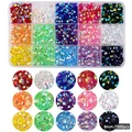15-color mixed resin jelly AB flatback nail rhinestones 6mm-1500pcs DIY craft set - 15-Grid Jelly AB Mixed Color Style (SZZ008-17) / 6mm (1500pcs)
