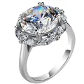 Detailed close-up view of a sparkling 1-carat Moissanite ring with a marquise halo setting. - Ljz-33 [3 Carats] / Adjustable Open