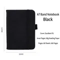 Schwarzes A7 Notizbuch mit PU-Einband, 80 Blatt 68G Papier, elastisches Verschlussband. - A7 / Schwarz
