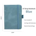 A7 Notizbuch in Blau aus hochwertigem PU-Leder mit Gummiband 80 Blatt 160 Seiten - A7 / Blau
