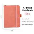Kompaktes rosa A7-Notizbuch mit PU-Leder-Einband und Gummiband, 80 Blatt. - A7 / Rosa