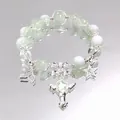 Forest style fairy light green crystal beaded bracelet with star and whale tail charms - Crystal Fairy Wand Green