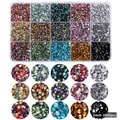 15-grid resin flatback rhinestones kit for nail art in mixed AB colors, 5mm 3800pcs - 15-Grid Jelly AB Mixed Color Style (SZZ008-8)
