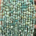 6-8mm natural irregular Amazonite stone beads for DIY jewelry making semi-finished - 6-8mm (38cm Strand) / Amazonite