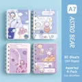 Mini A7 pocket spiraalnotitieboekjes met schattige astronautenbeer illustraties, 80 vel - Kosmische Beer / A7