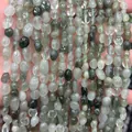 Natural 6-8mm irregular green rutilated quartz stone chips beads for DIY jewelry - 6-8mm (38cm Strand) / Green Rutilated Quartz