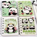 Portable mini A7 spiral notebook with cute panda illustrations 82x105mm 80 sheets - Panda / A7