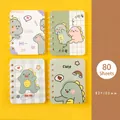 Set of 4 cute A7 spiral notebooks with dinosaur designs, 82x105mm pocket journals - Dinosaur Baby / A7