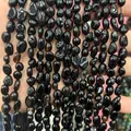 6-8mm natural black agate irregular tumbled stone beads for DIY jewelry - 6-8mm (38cm Strand) / Black Agate