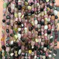 Natural mixed 6-8mm tourmaline and agate gemstone chip beads for DIY jewelry making crafts - 6-8mm (38cm Strand) / Mixed Tourmaline