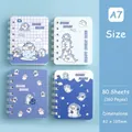 Cute A7 spiral pocket notebook with shark design 80 sheets 160 pages blue 4 pack - Shark Album / A7