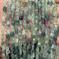 6-8mm natural irregular multi-color fluorite stone beads for DIY jewelry making crafts - 6-8mm (38cm Strand) / Colorful Fluorite