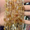 6-8mm irregular natural yellow stone beads for DIY jewelry making - 6-8mm (38cm Strand) / Yellow Tower Crystal