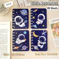 Set of 4 A7 mini spiral notebooks with cute astronaut space patterns, 80 sheets - Little Astronaut / A7