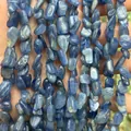 Natural blue kyanite stone chips 6-8mm variant for semi-finished DIY jewelry making accessories - 6-8mm (38cm Strand) / Blue Goldstone