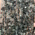 Natural black rutilated quartz irregular chip beads 6-8mm for DIY jewelry making - 6-8mm (38cm Strand) / Black Rutilated Quartz