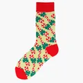 Holiday themed green crew socks featuring red candy cane patterns and festive bows - One Size / Green Christmas Candy (140)