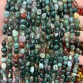 6-8mm natural irregular green moss agate freeform stone beads for DIY jewelry making - 6-8mm (38cm Strand) / Moss Agate